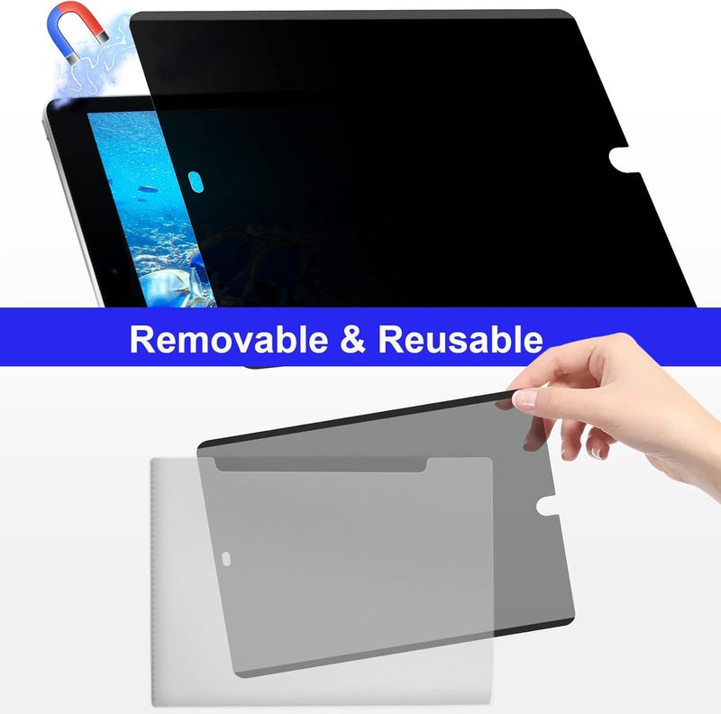 Mamol Magnetic iPad 10.2 Privacy Screen Protector for Apple iPad 10.2" 9th/8th/7th Generation 2021/2020/2019, Removable&Reusable Anti Blue Light Glare Spy Privacy Filter for iPad 10.2 Inch, High - Image 4